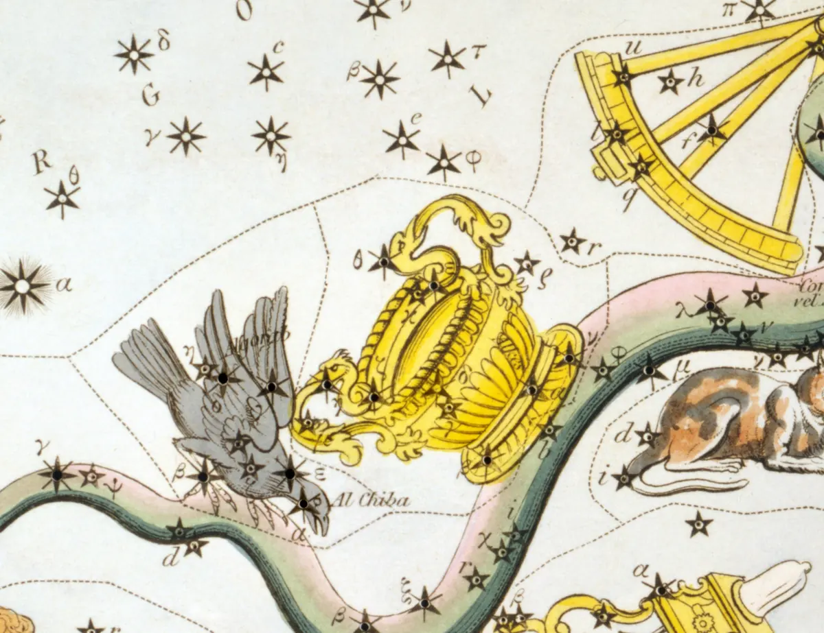 Crater as drawn by Sidney Hall in Urania's Mirror, 1824.